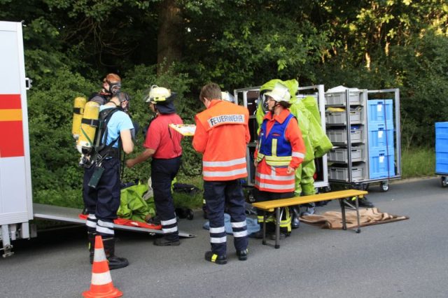 Gefahrgutzug Nord Übung in Holthusen ! Gefahrgutzug Nord Übung in Holthusen !